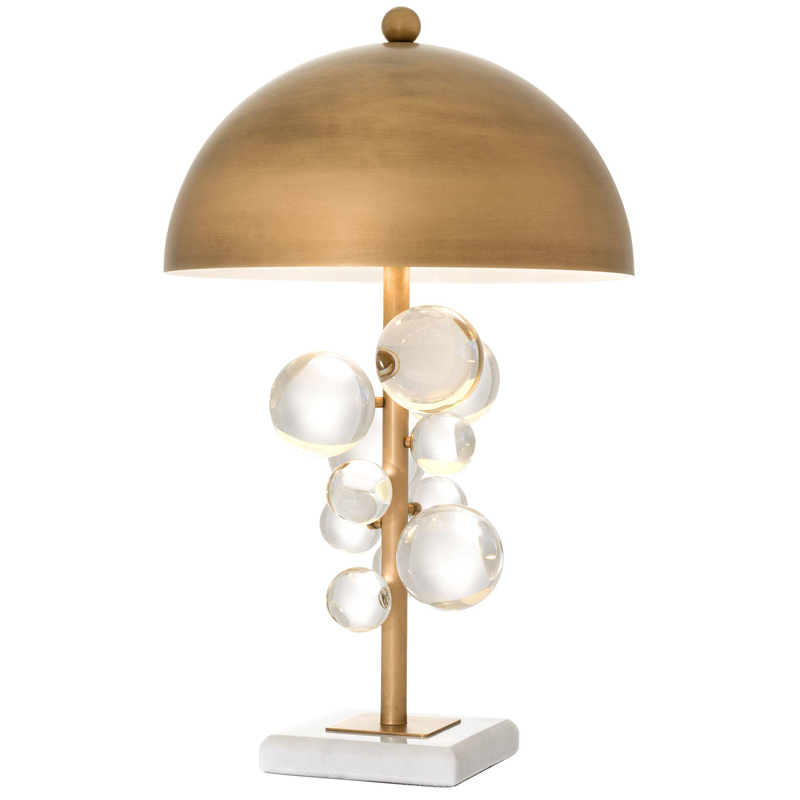 Настольная лампа Eichholtz Table Lamp Floral Латунь Античная полированная Прозрачное Стекло Белый Настольная лампа Eichholtz Table Lamp Floral Латунь Античная полированная Прозрачное Стекло Белый в Твери | Loft Concept