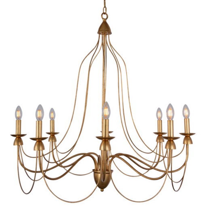 Люстра Wrought Iron Chandelier Золотой Люстра Wrought Iron Chandelier Золотой в Твери | Loft Concept