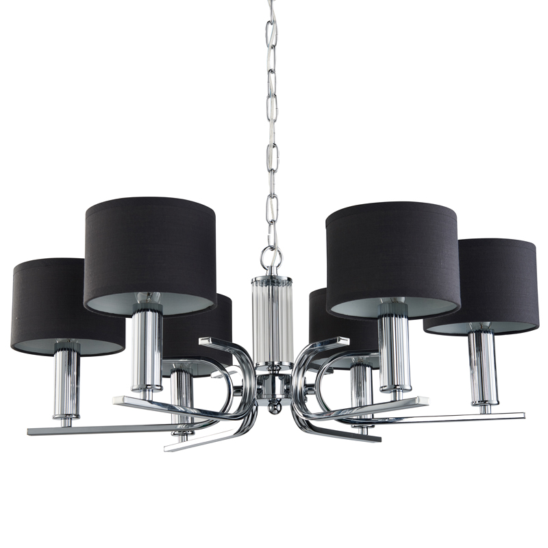 Люстра Yvette Chandelier 71 Хром Черный Прозрачный Люстра Yvette Chandelier 71 Хром Черный Прозрачный в Твери | Loft Concept