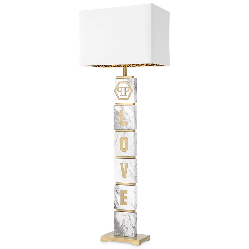 Торшер Philipp Plein Floor Lamp King Белый Белый Мрамор Bianco Золотой Торшер Philipp Plein Floor Lamp King Белый Белый Мрамор Bianco Золотой в Твери | Loft Concept