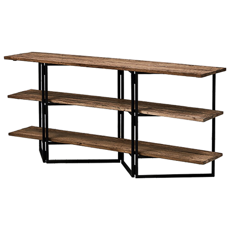 Стеллаж в стиле Лофт Luigi Loft 3 Shelves Rack Коричневый Черный Стеллаж в стиле Лофт Luigi Loft 3 Shelves Rack Коричневый Черный в Твери | Loft Concept