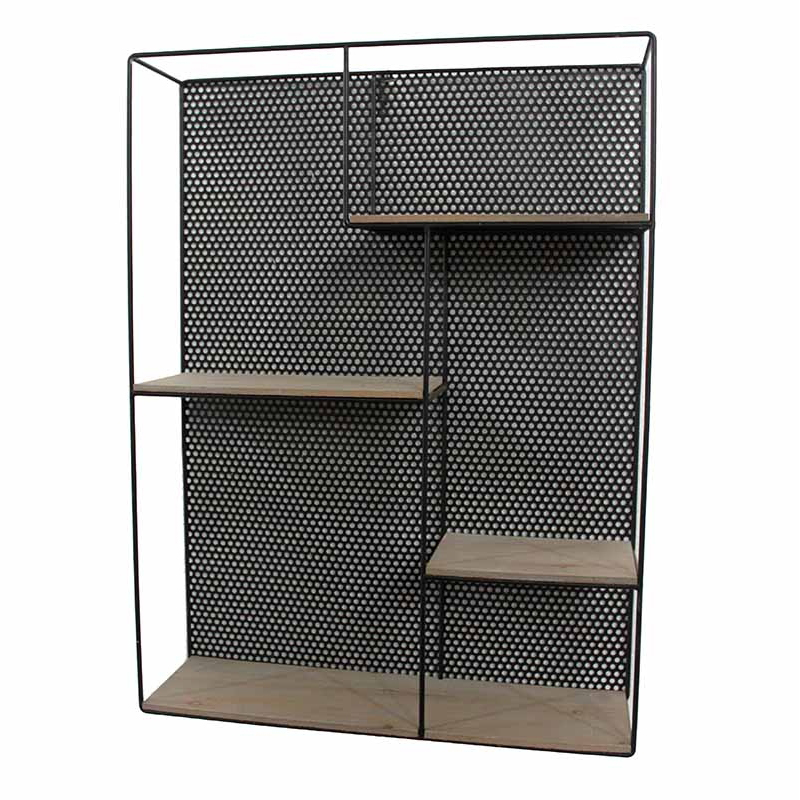 Полка Perforation Loft Rectangle Shelf Бежево-серый Черный Полка Perforation Loft Rectangle Shelf Бежево-серый Черный в Твери | Loft Concept