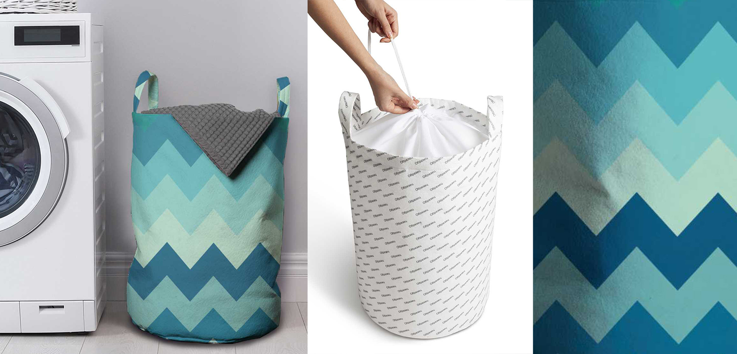 Корзина Blue Chevron Basket - фото