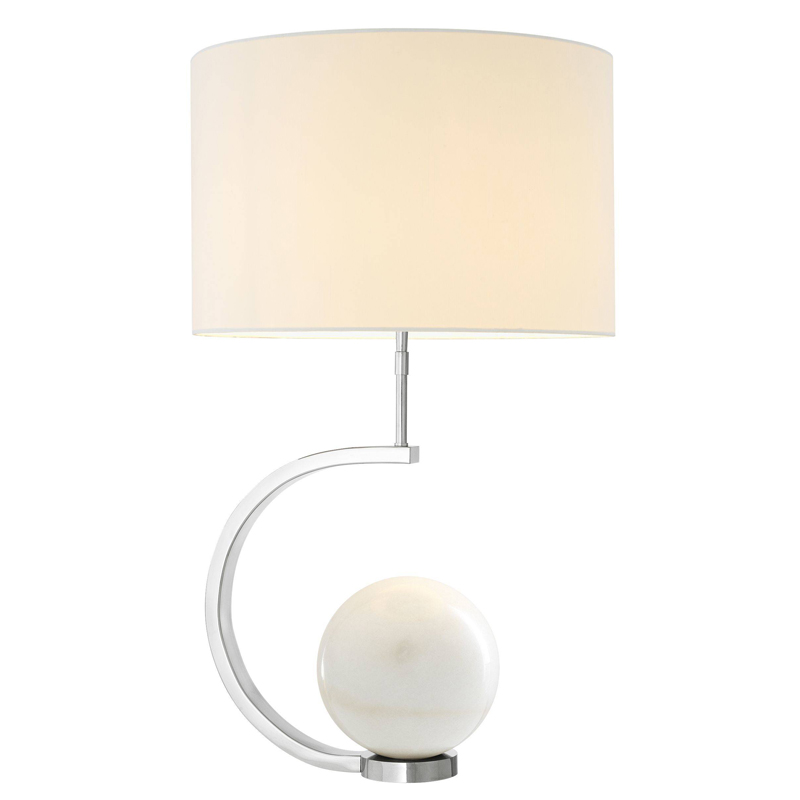 Настольная лампа Eichholtz Table Lamp Luigi white marble Белый Никель Белый Мрамор Bianco Настольная лампа Eichholtz Table Lamp Luigi white marble Белый Никель Белый Мрамор Bianco в Твери | Loft Concept