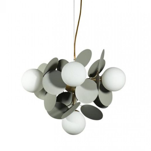 Люстра MATISSE Chandelier circle Gray 6 ламп Серый Золотой Белый Люстра MATISSE Chandelier circle Gray 6 ламп Серый Золотой Белый в Твери | Loft Concept