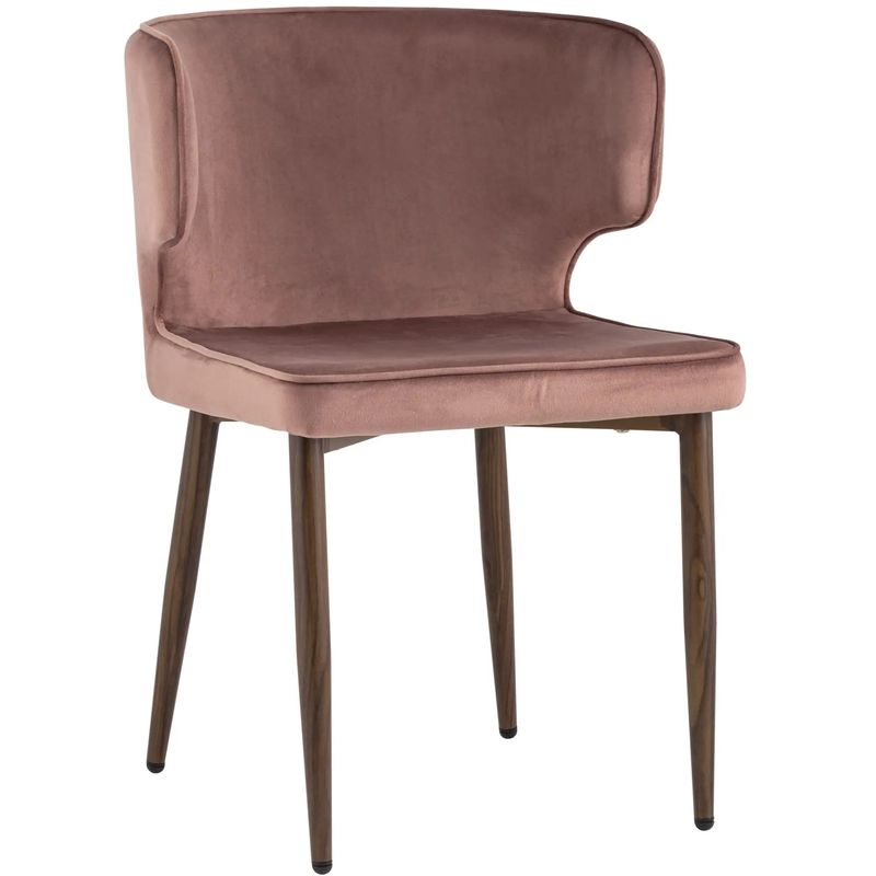 Стул Mateo Chair Пыльнно-Розовый Велюр Розовый пастельный Коричневый Стул Mateo Chair Пыльнно-Розовый Велюр Розовый пастельный Коричневый в Твери | Loft Concept