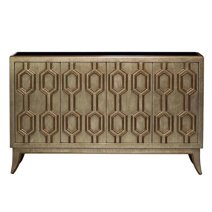 Комод Wedford Pattern Commode Черный Античная Бронза в Твери | Loft Concept 