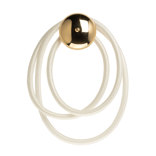 Бра с круглым золотистым основанием и белыми изогнутыми световыми линиями Luke Lampco Tracer Lamp Золотой в Твери | Loft Concept 