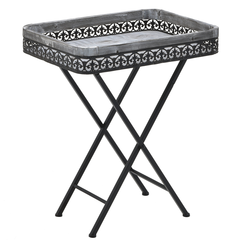Приставной стол Ramira Provence Table Дерево Серый Черный Приставной стол Ramira Provence Table Дерево Серый Черный в Твери | Loft Concept