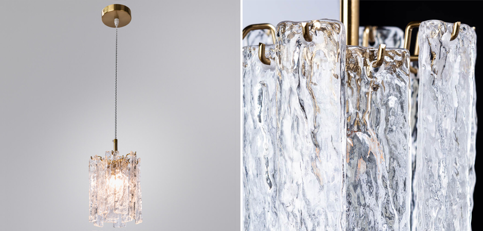Подвесной светильник Iceberg Glass с Рельефным стеклом Подвесной светильник Iceberg Glass с Рельефным стеклом - Loft-Concept в Твери