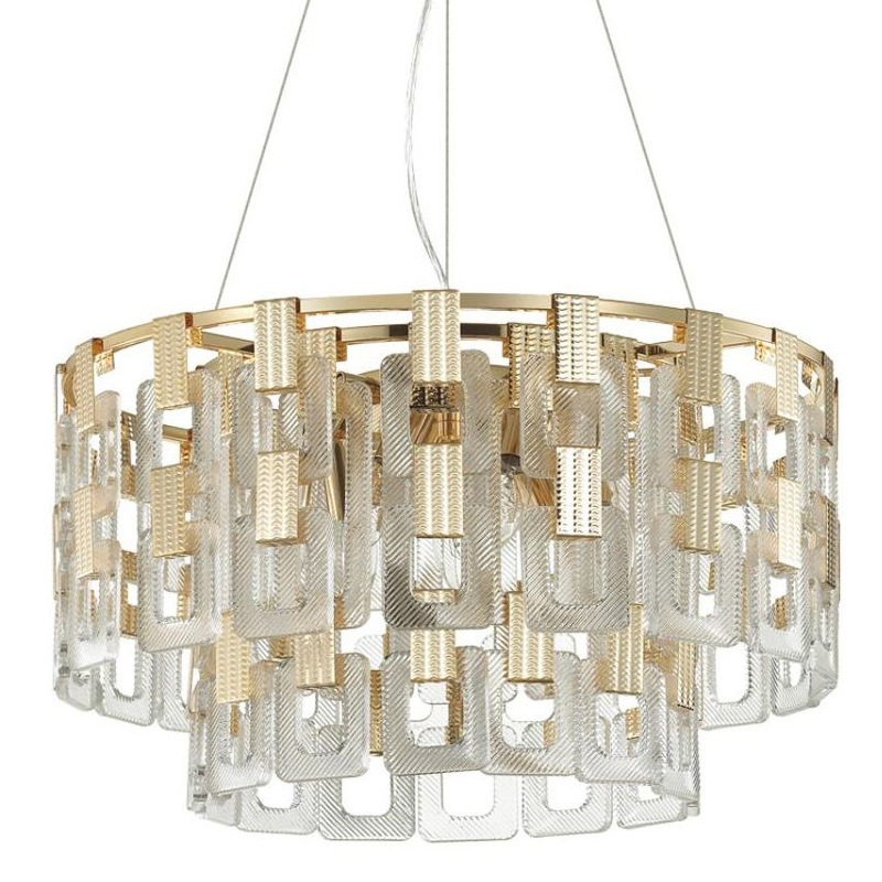 Люстра Ribbed Elements Pendant Round 52 Золотой Прозрачное Стекло Люстра Ribbed Elements Pendant Round 52 Золотой Прозрачное Стекло в Твери | Loft Concept