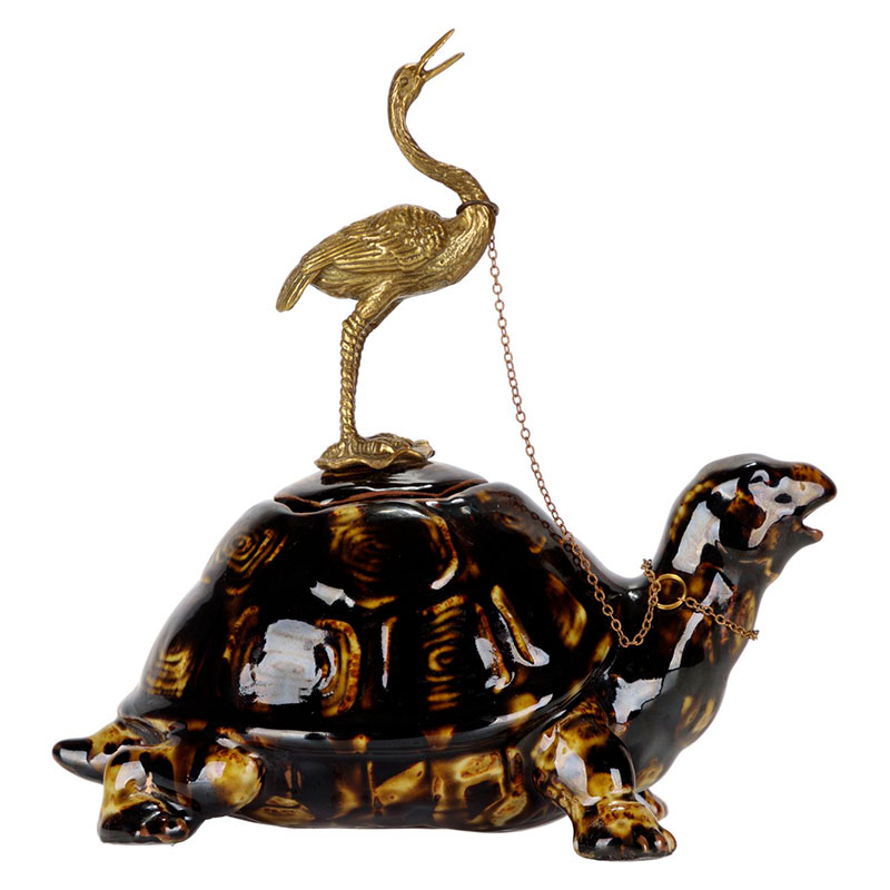 Чайник фарфоровый в виде черепахи Crane & Turtle Коричневый Золотой Чайник фарфоровый в виде черепахи Crane & Turtle Коричневый Золотой в Твери | Loft Concept