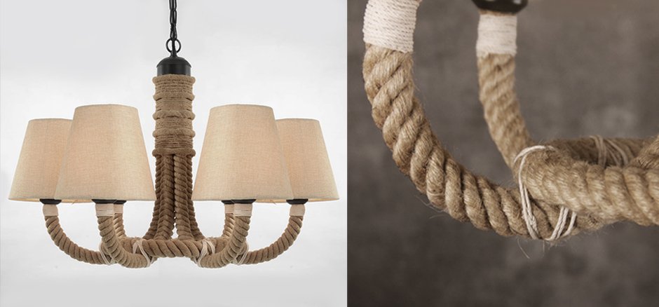 Люстра Rattan Chandelier Loft Rope Light Люстра Rattan Chandelier Loft Rope Light - Loft-Concept в Твери