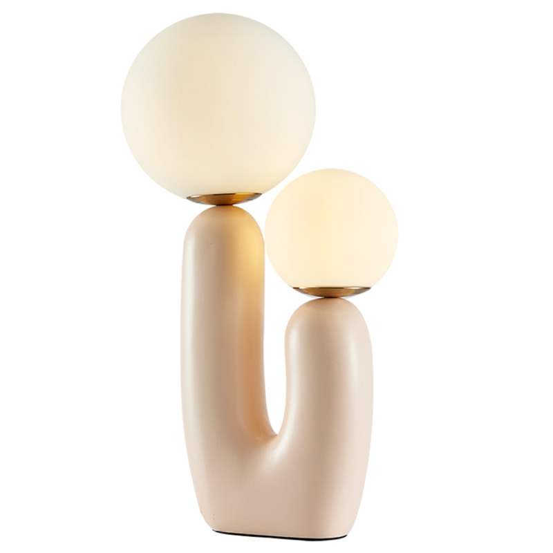 Настольная лампа Oo Lamp Белое матовое стекло Розовый пастельный Настольная лампа Oo Lamp Белое матовое стекло Розовый пастельный в Твери | Loft Concept