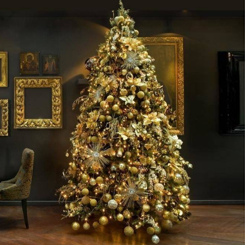Дизайнерская Елка с Золотыми Новогодними игрушками Christmas Tree Golden Stars Золотой Зеленый Дизайнерская Елка с Золотыми Новогодними игрушками Christmas Tree Golden Stars Золотой Зеленый в Твери | Loft Concept