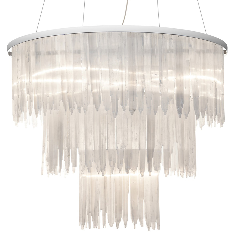 Люстра LAMP SELENITE ROUND chromium 85 Прозрачный белый Хром Люстра LAMP SELENITE ROUND chromium 85 Прозрачный белый Хром в Твери | Loft Concept