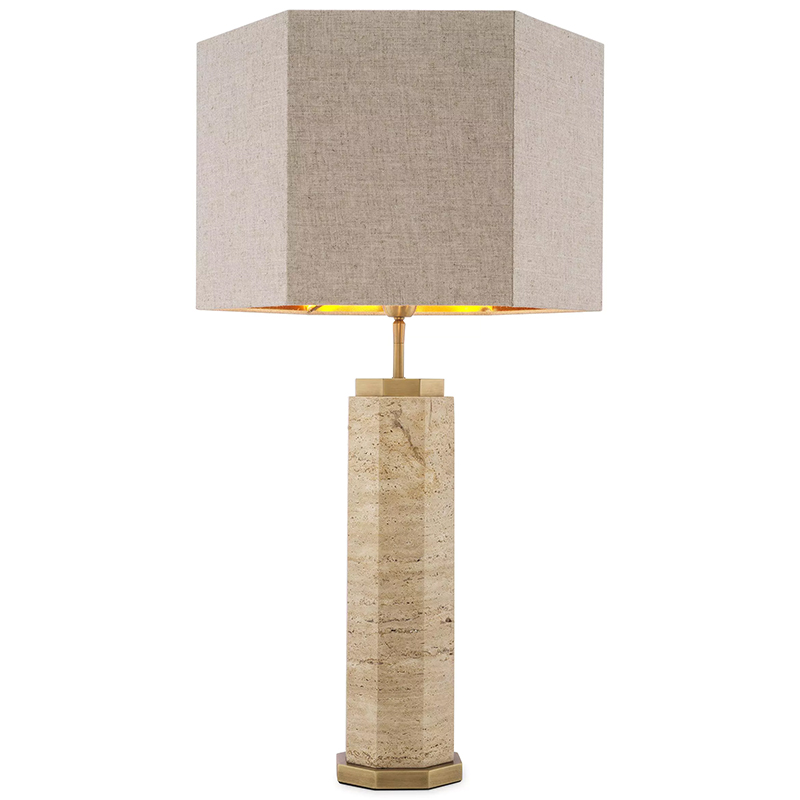Настольная лампа Eichholtz Table Lamp Newman Бежево-серый Серый Латунь Настольная лампа Eichholtz Table Lamp Newman Бежево-серый Серый Латунь в Твери | Loft Concept