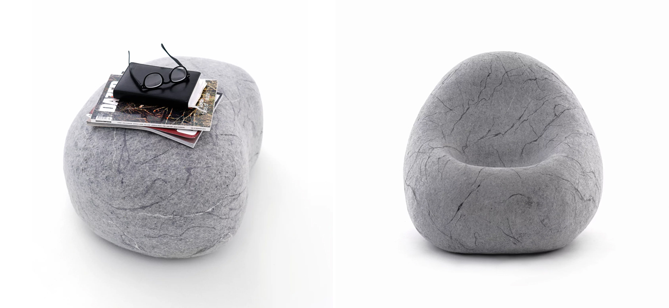 Кресло - Камень из Валяной шерсти KATSU STONE CAPSULE - фото №1