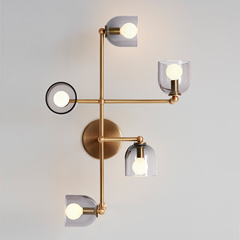 Бра Edie Sconce smok Латунь Стекло Смок Бра Edie Sconce smok Латунь Стекло Смок в Твери | Loft Concept