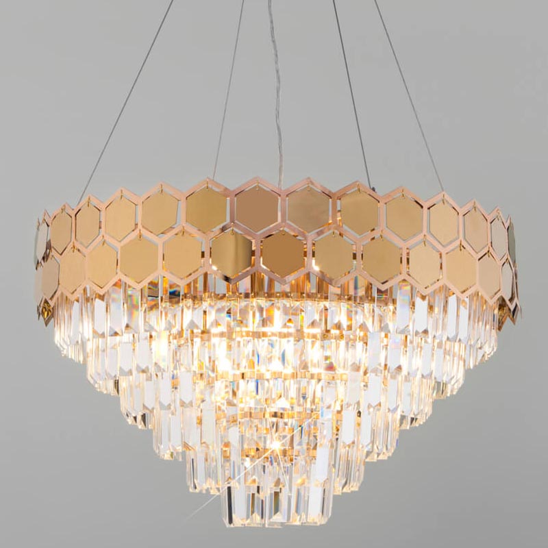 Люстра Hanging Hexagon Moira Chandelier gold Прозрачный (Transparent) Золотой Люстра Hanging Hexagon Moira Chandelier gold Прозрачный (Transparent) Золотой в Твери | Loft Concept