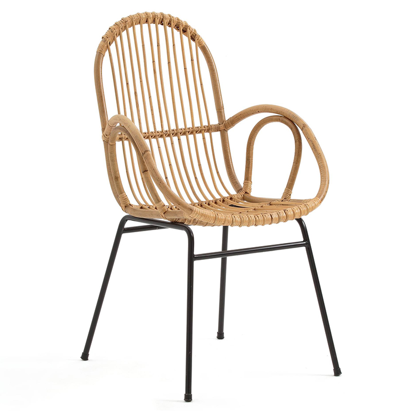 Стул Lucca Wicker Chair Бежевый Черный Стул Lucca Wicker Chair Бежевый Черный в Твери | Loft Concept