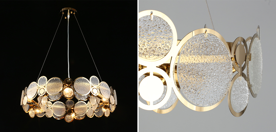 Люстра с рельефным стеклом Golden Circles Люстра с рельефным стеклом Golden Circles - Loft-Concept в Твери