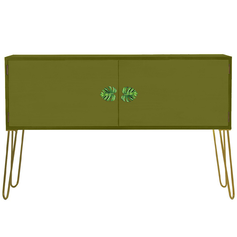 Комод длинный Monstera Green Chest of Drawers Зеленый Оливковый в Твери | Loft Concept 