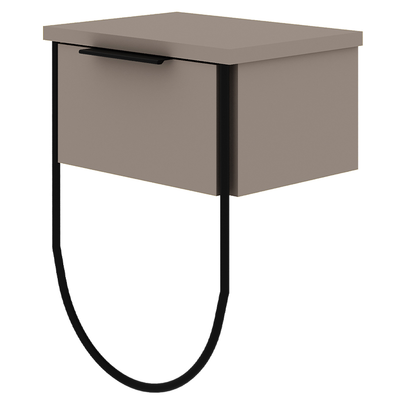 Прикроватная тумба бежево-серого цвета с откидной дверцей NORFOLK NIGHTSTAND LIGHT MOCHA Бежево-серый Черный Прикроватная тумба бежево-серого цвета с откидной дверцей NORFOLK NIGHTSTAND LIGHT MOCHA Бежево-серый Черный в Твери | Loft Concept