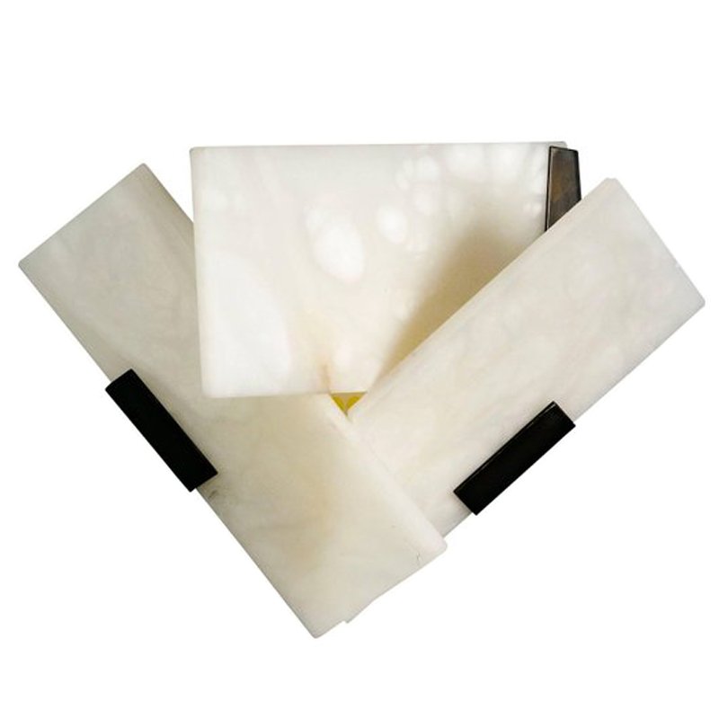 Бра Pierre Chareau Manner Large Fly 3 Alabaster Sconces Белый Мрамор Bianco Черный Бра Pierre Chareau Manner Large Fly 3 Alabaster Sconces Белый Мрамор Bianco Черный в Твери | Loft Concept