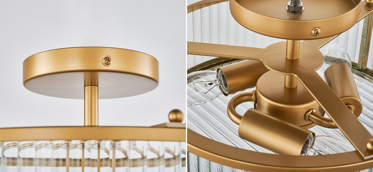 Потолочный светильник  с плафоном из рельефного стекла BEAM OF LIGHT - фото