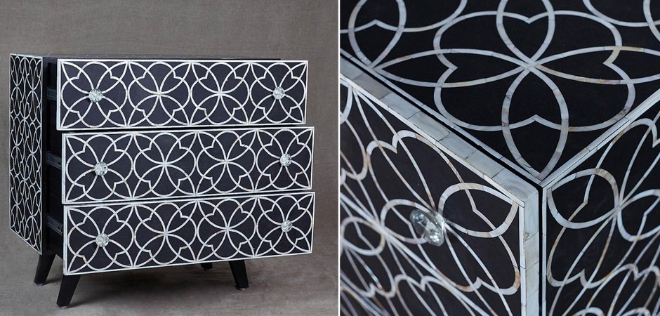 Комод с инкрустацией костью Inlaid Bone Flower Geometry Комод с инкрустацией костью Inlaid Bone Flower Geometry - Loft-Concept в Твери