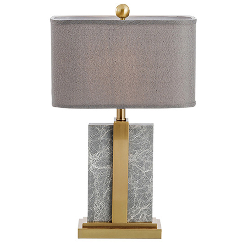 Настольная лампа Marble Brass Grey Table Lamp Серый Латунь Настольная лампа Marble Brass Grey Table Lamp Серый Латунь в Твери | Loft Concept