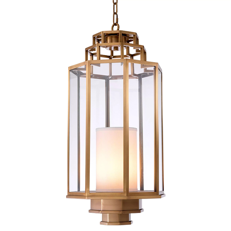 Подвесной светильник Eichholtz Lantern Monticello M Прозрачное Стекло Латунь Белый Подвесной светильник Eichholtz Lantern Monticello M Прозрачное Стекло Латунь Белый в Твери | Loft Concept
