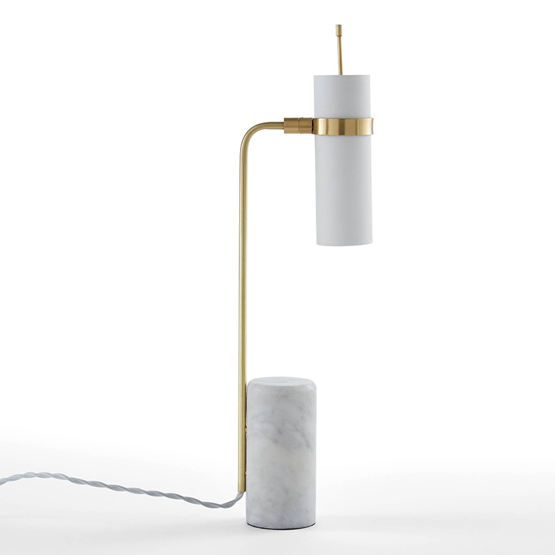 Настольная лампа Detlef Table lamp white marble Белый Мрамор Bianco Латунь Настольная лампа Detlef Table lamp white marble Белый Мрамор Bianco Латунь в Твери | Loft Concept