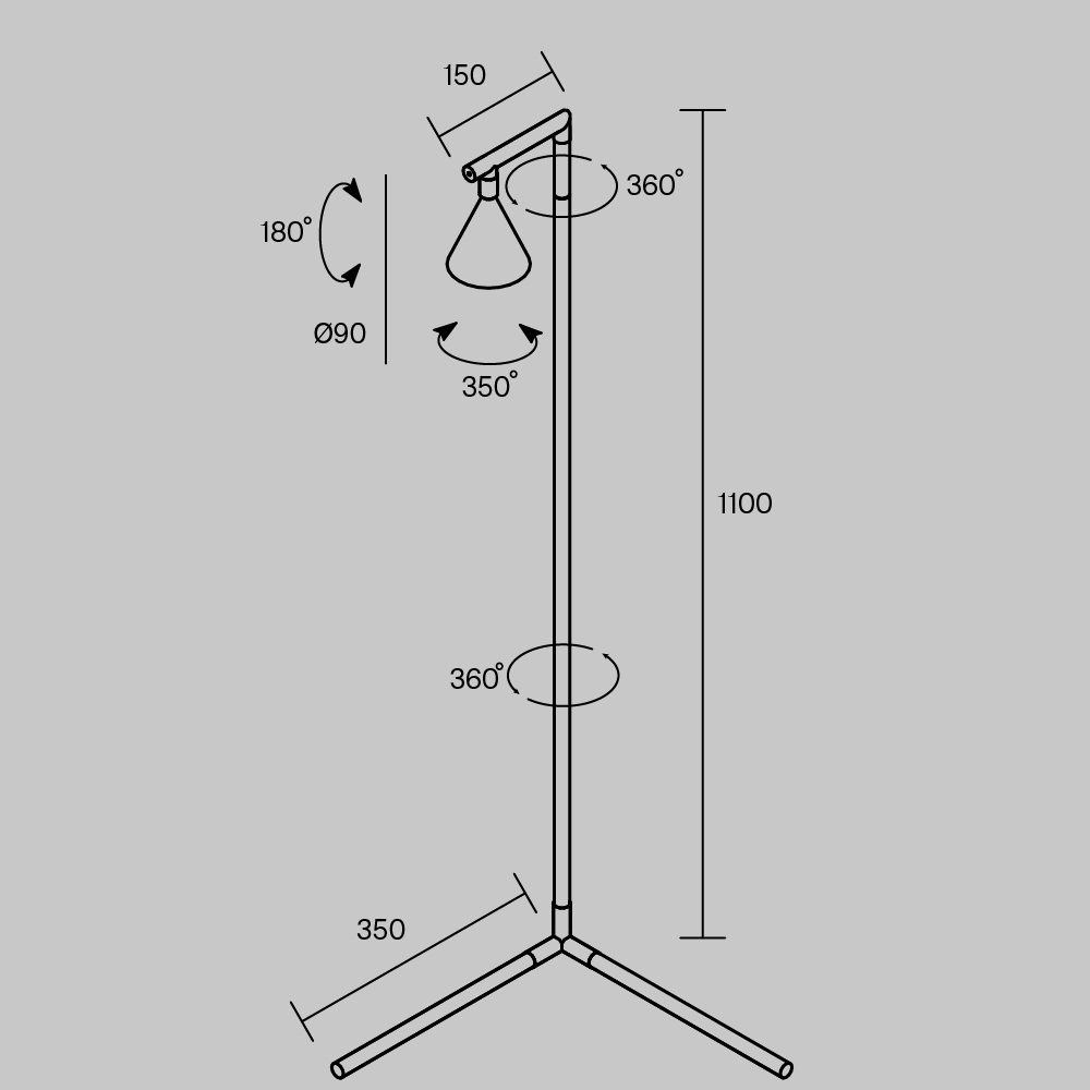 Напольный торшер светодионый Stripe 3000К 20Вт в Твери