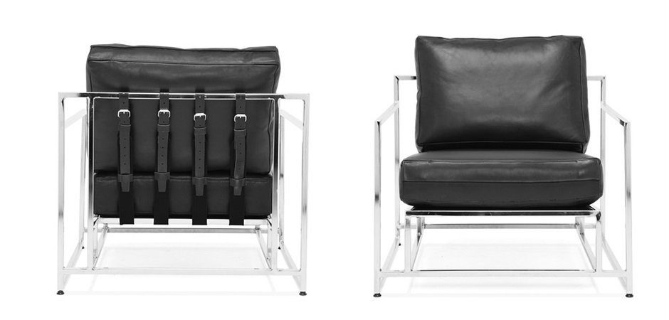 Кресло Black Calfskin Armchair Кресло Black Calfskin Armchair - Loft-Concept в Твери