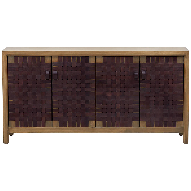 Комод Braided Leather Wood Chest of Drawers L Древесина Коричневый Комод Braided Leather Wood Chest of Drawers L Древесина Коричневый в Твери | Loft Concept