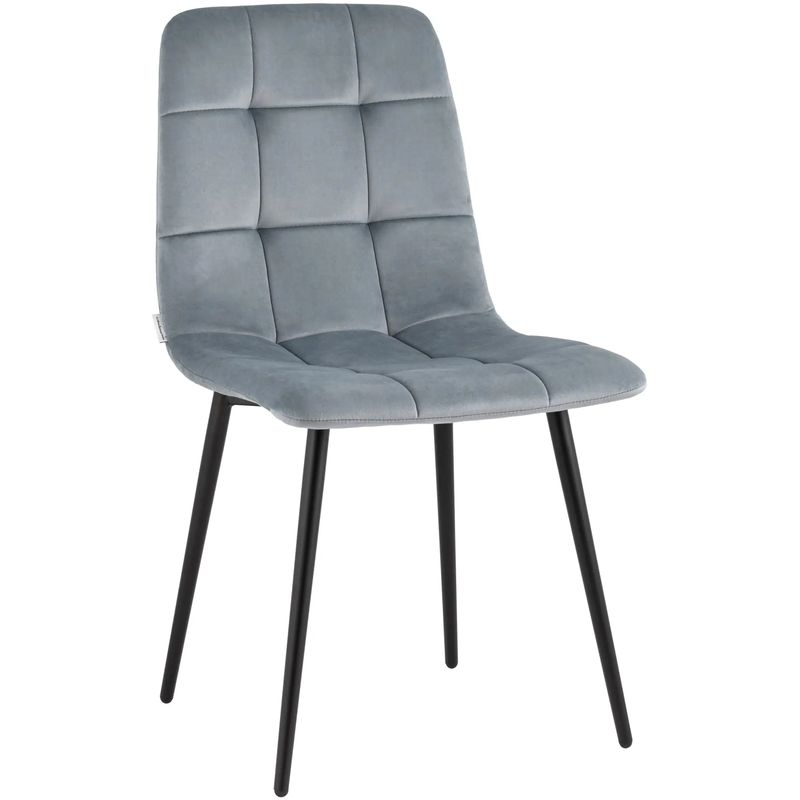 Стул NANCY Chair Серо-Голубой Велюр Серо-голубой Черный Стул NANCY Chair Серо-Голубой Велюр Серо-голубой Черный в Твери | Loft Concept