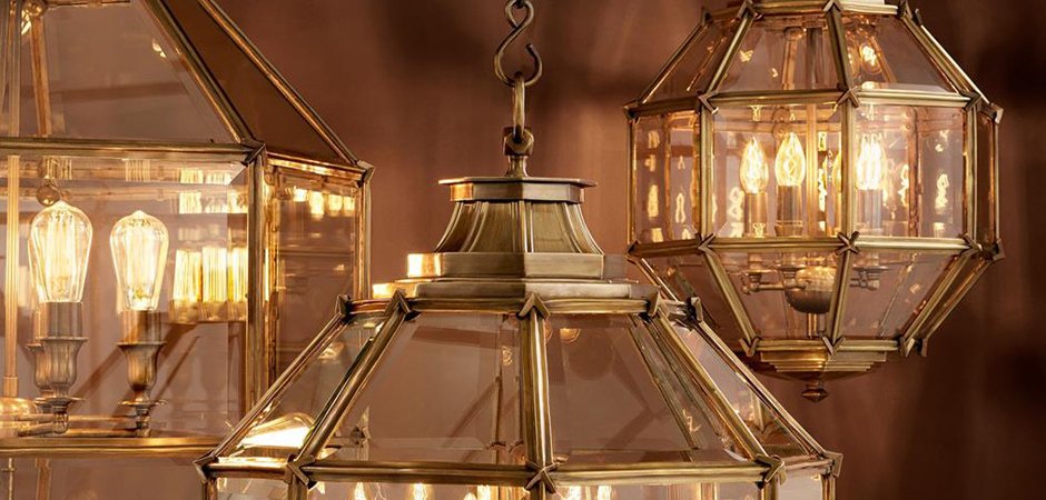 Люстра Lantern Owen Brass M - Loft-Concept в Твери