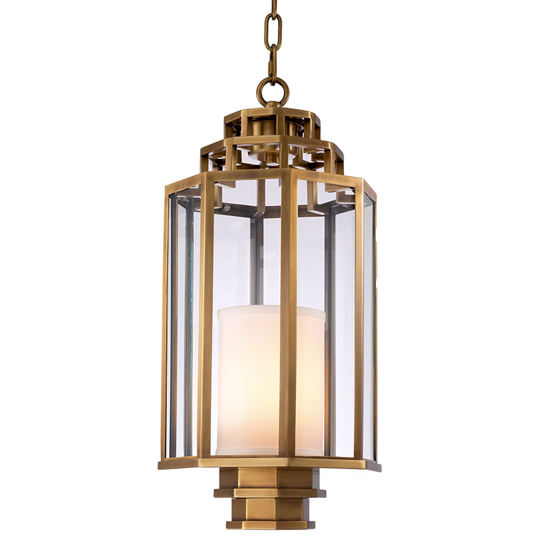 Подвесной светильник Eichholtz Lantern Monticello S Латунь Белый Прозрачное Стекло Подвесной светильник Eichholtz Lantern Monticello S Латунь Белый Прозрачное Стекло в Твери | Loft Concept