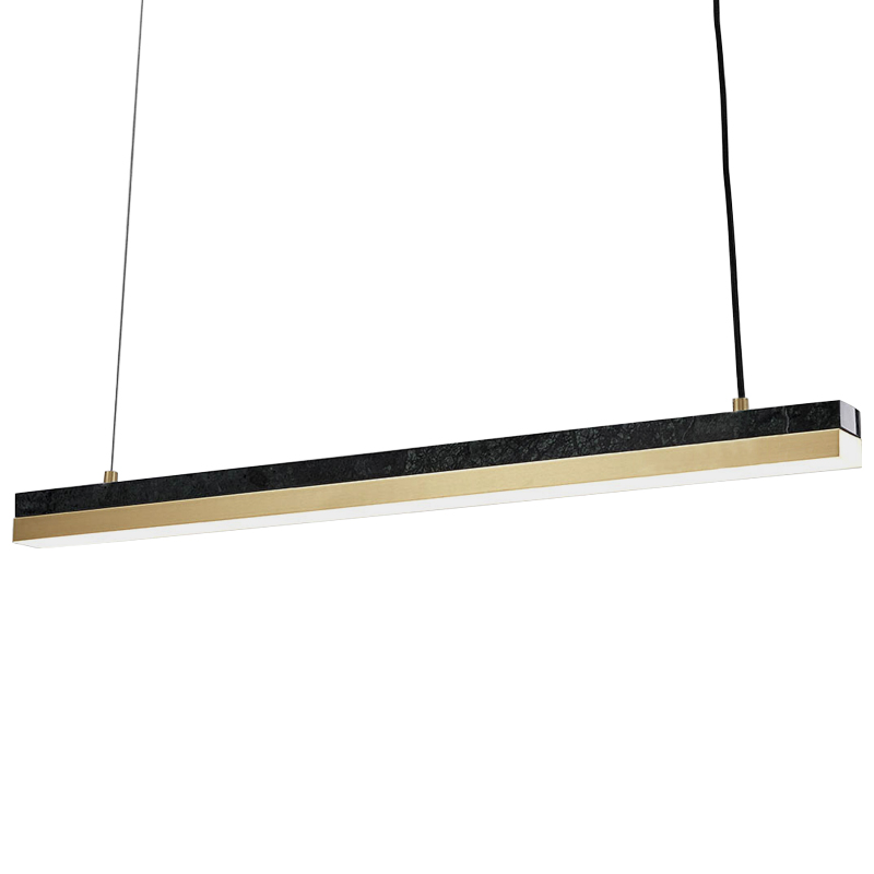 Линейный подвесной светильник Dominik Marble Linear Hanging Lamp Черный Мрамор Nero Золотой Линейный подвесной светильник Dominik Marble Linear Hanging Lamp Черный Мрамор Nero Золотой в Твери | Loft Concept