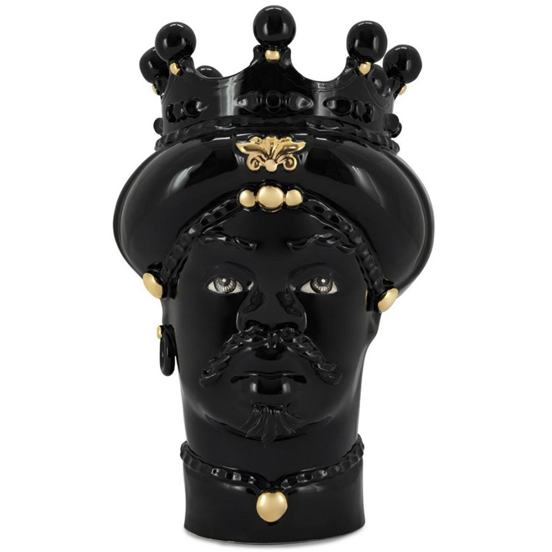 Ваза Vase Moro Man All Black and Gold Черный Золотой в Твери | Loft Concept 