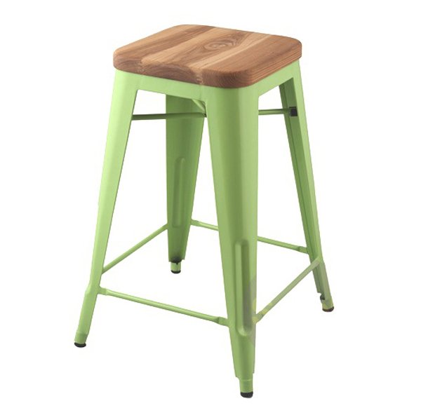 Барный стул Tolix Board Seat barstool Желтый Салатовый Черный Красный Нержавеющая сталь Белый Голубой пастельный Древесина в Твери | Loft Concept 