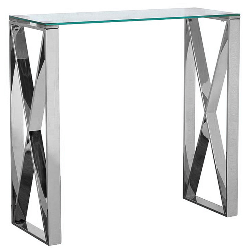 Консоль Silver Luxury Console Прозрачное Стекло Серебряный Консоль Silver Luxury Console Прозрачное Стекло Серебряный в Твери | Loft Concept