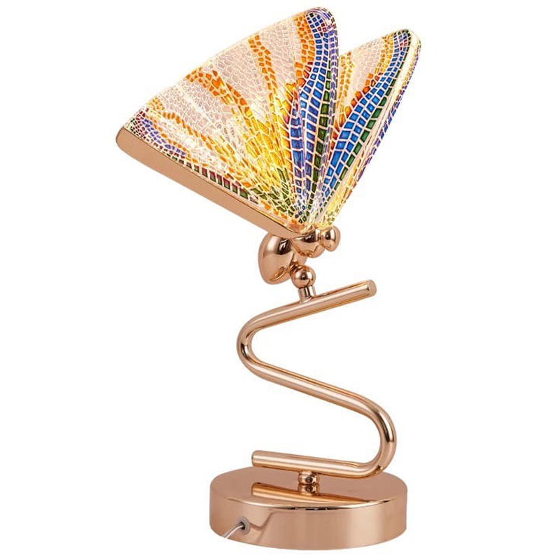 Ночник с Бабочкой Butterfly Colored glass Table Lamp J Мульти Глянцевое золото Ночник с Бабочкой Butterfly Colored glass Table Lamp J Мульти Глянцевое золото в Твери | Loft Concept