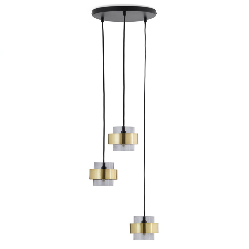 Люстра Truvor Chandelier Стекло Смок Латунь Люстра Truvor Chandelier Стекло Смок Латунь в Твери | Loft Concept