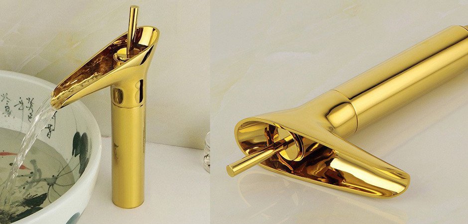 Смеситель для умывальника Золотой Gold toggle Смеситель для умывальника Золотой Gold toggle - Loft-Concept в Твери