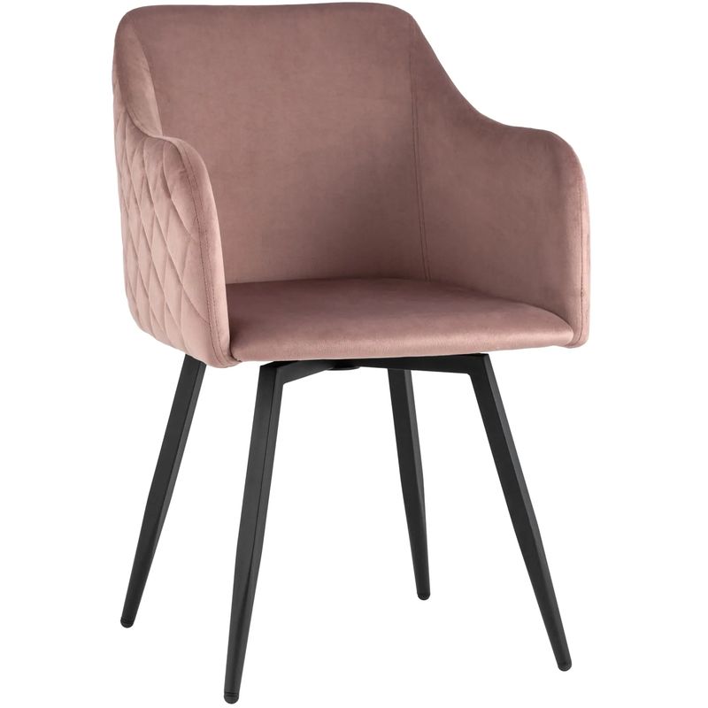 Стул Вращающийся Nika Chair Цвет Пыльная Роза  Розовый пастельный Черный в Твери | Loft Concept 