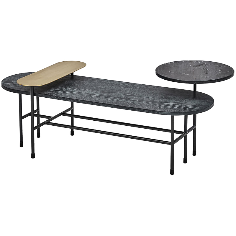 Кофейный столик Black Loft Coffee Table Черный Латунь Кофейный столик Black Loft Coffee Table Черный Латунь в Твери | Loft Concept