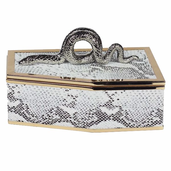 Шкатулка SNAKE BOX Серый Глянцевое золото Шкатулка SNAKE BOX Серый Глянцевое золото в Твери | Loft Concept